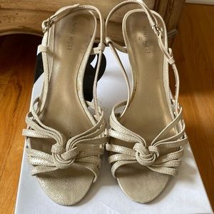 Nine West Gold Suede Sandals